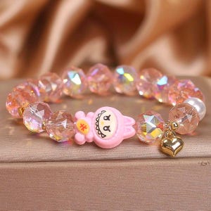 Cartoon Labubu Crystal Charm Bracelet/Dopamine Student Bracelet/Labubu Charm/Cute Jewelry Gift/Labubu Charm Jewelry/Pet Jewelry/Gift For Her