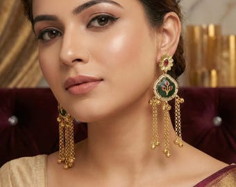 Kashmiri Dangler Earrings | Long earring for women n girls | ethnic indian jewelry
