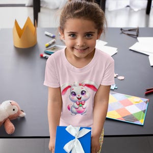Katoenen kinder-T-shirt konijn, Easter Rabbit-shirt, lenteoutfit afbeelding 8