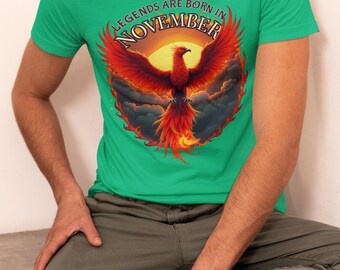 Camiseta gráfica Phoenix de cumpleaños de noviembre / Camiseta unisex Bella+Canvas