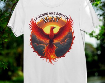Camiseta gráfica de fénix de cumpleaños de mayo / Camiseta unisex Bella+Canvas