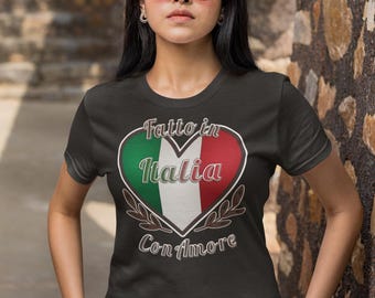 Fatto in Italia Con Amore Camiseta / Orgullo italiano, Bella+Canvas