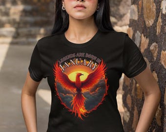 Camiseta de cumpleaños Phoenix de enero / Camiseta gráfica Bella+Canvas