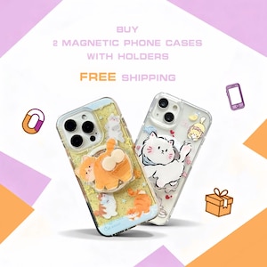 Kawaii Cartoon Dog Silicone Magnetic Phone Case with Stand Suppots Magsafe For iPhone 14 15 16 17 Pro Max, Cute Protective iPhone Cover image 6