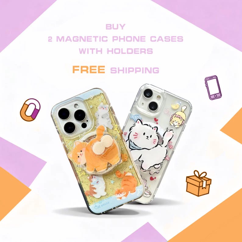 Kawaii Cartoon Dog Silicone Magnetic Phone Case with Stand Suppots Magsafe For iPhone 14 15 16 17 Pro Max, Cute Protective iPhone Cover image 6