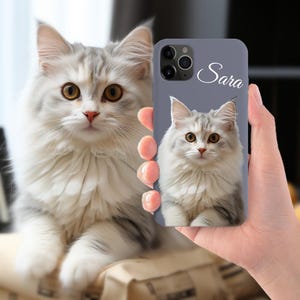 Personalized Phone Case Custom Cat Dog Name Phone Case Pet iPhone Case Pet Phone Case with Custom Photo