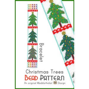 Christmas Trees Bracelet Bead Pattern PDF | 2-Drop ODD Peyote Stitch | Instant Download