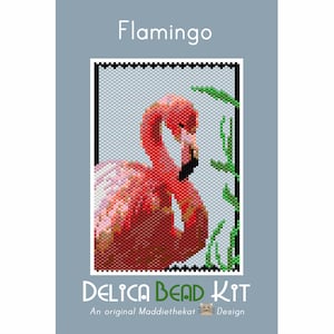 Flamingo Small Panel Bead Pattern PDF | Peyote Stitch | Instant Download