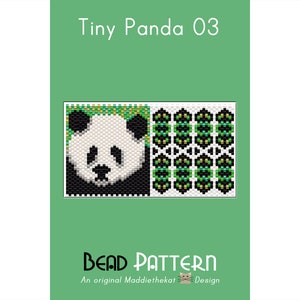 Tiny Panda Bear 03 with Back Bead Pattern PDF | Peyote Stitch | Instant Download