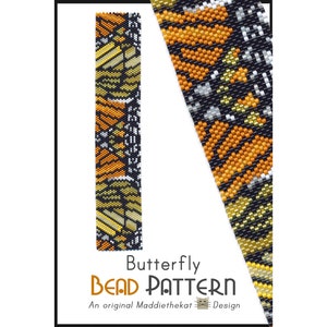 Schema per bracciale con perline a forma di farfalla in PDF / Punto Peyote / Download immediato