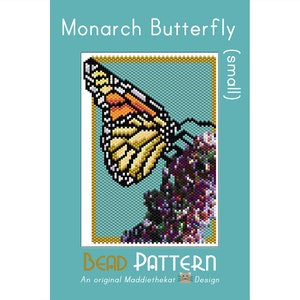 Monarch Butterfly Small Panel Bead Pattern PDF | Peyote Stitch | Instant Download