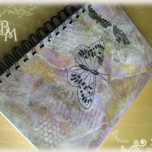 Butterfly Art Journal: Handmade Recycled Paper Spiral Notebook