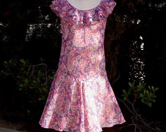 Paisley Voille 30's Inspired Summer Dress/Slip Designer Created Original NEW Sample  Item #2028