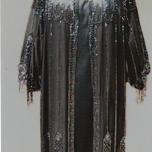 REDUCED  20's Deco Beaded Satin Coat/ 60's Satin Gown/ Beaded Purse Complete Ensemble Reduced Item # 226 Coats/Gown