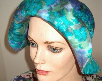 Silk Print Fisherman 30s Style Cloche Designer New Original Sample Item #772   Hats