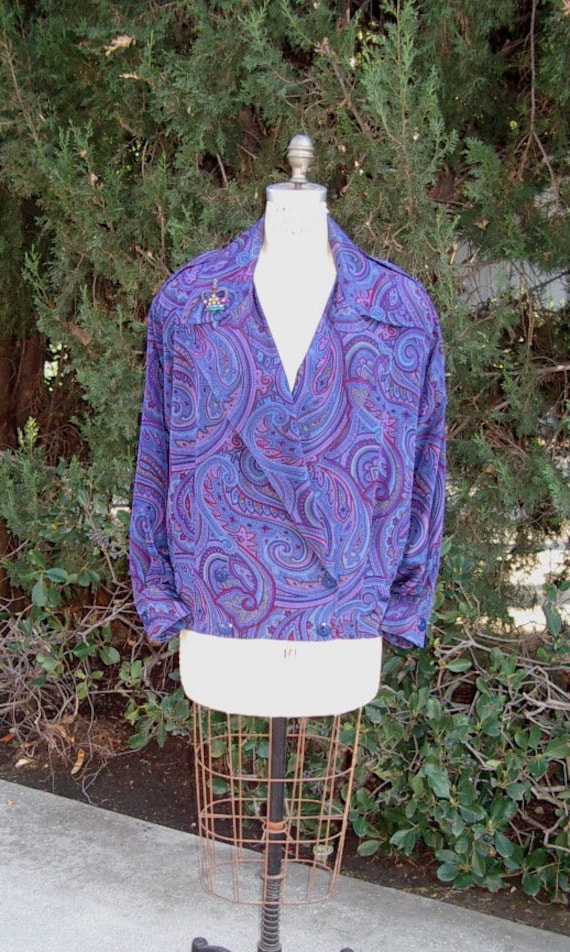 New Paisley Silk Jacket by Designer Linda Allard … - image 1