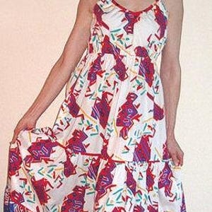 Summer Maxi Sundress /Patio Party Dress Twin Print Cotton Designer NEW Sample - Item #2014, Daytime Dresses image 3