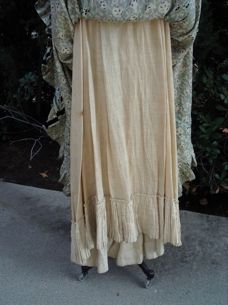 Original Victorian.Sage Color Silk Satin with Polka Dot Print 2Pc. Dress/Gown size 8 item 106, Victorians image 9