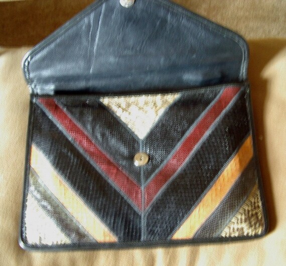 VERON Patchwork Multi-Colored Snakeskin Executive… - image 3