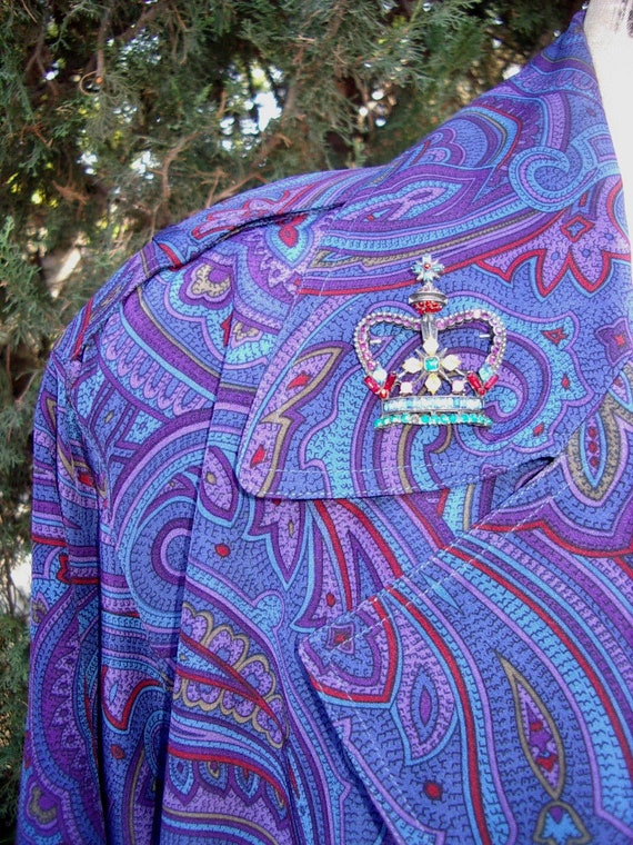 New Paisley Silk Jacket by Designer Linda Allard … - image 6