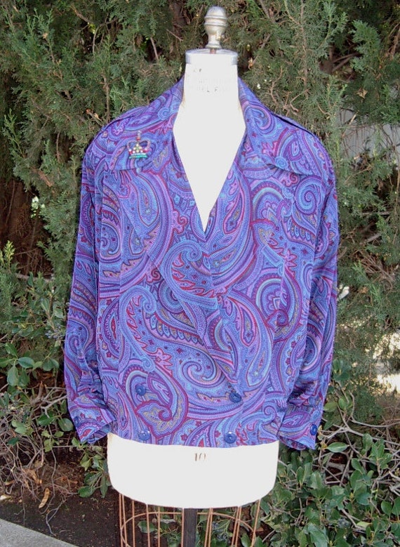 New Paisley Silk Jacket by Designer Linda Allard … - image 2