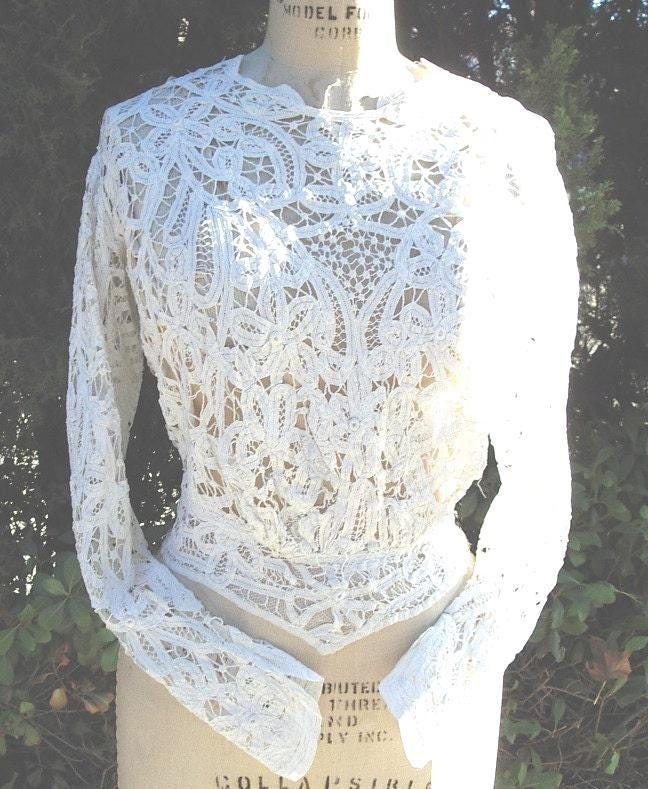 Battenberg Lace Blouse - Etsy