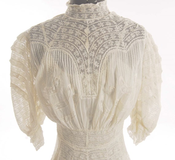 Victorian 1880/1890's Restored White Batiste Wedd… - image 1