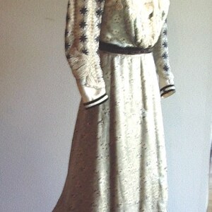 Original Victorian.Sage Color Silk Satin with Polka Dot Print 2Pc. Dress/Gown size 8 item 106, Victorians image 3