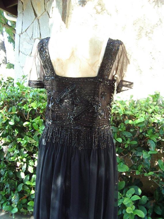 Original 1930s Sequined /Jet Beaded Top over New … - image 4