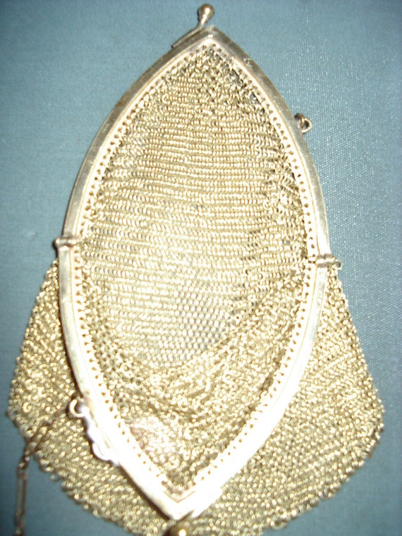 1920s Original Gold Plated Sterling Metal Mesh Sm… - image 4