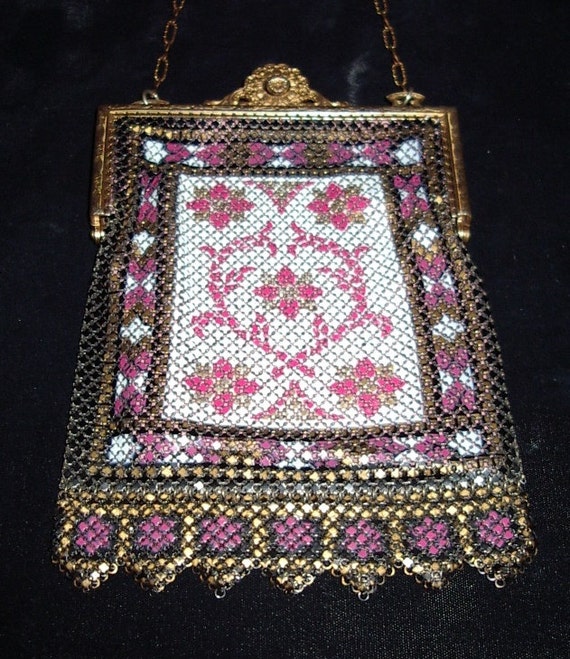 1920s Mandalian Carpet Design Painted Metal Mesh P