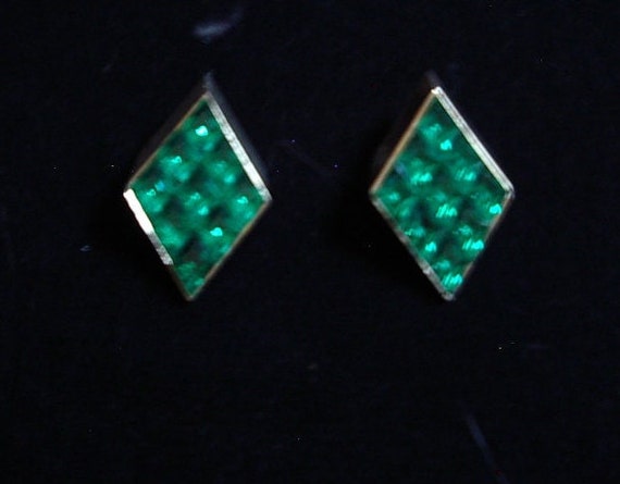 1950s Trifari Emerald Ears Clips Perfect New Item… - image 1
