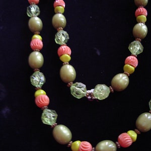 Colorful Bead Rope Necklace / Drop Pierced Earrings. Item 830 Jewelry image 4