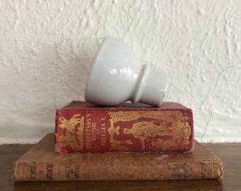 Vintage White Glazed Porcelain Insulator: 1930s-50s Industrial Decor.