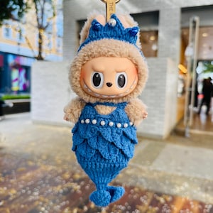 Custom Color Labubu Crochet Clothes, Handmade Labubu Mermaid Clothing, Unique Macaron/Have a Seat/Big into Energy Labubu Outfits