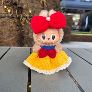 Cute Labubu Crochet Clothes, Labubu Princess Clothes, Handmade Labubu Outfits, Labubu Clothing Designer
