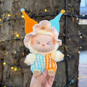Unique Crochet 2nd Generation Have a Seat Labubu Clothes, Handmade Labubu Clothes Designer, Labubu Clown Clothes