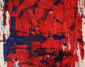Abstract Painting On Paper - "Primal Eros" - 24x33 cm - Signed By The Artist - Made In Italy