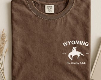 Wyoming Comfort Colors Cowboy Rodeo T-Shirt