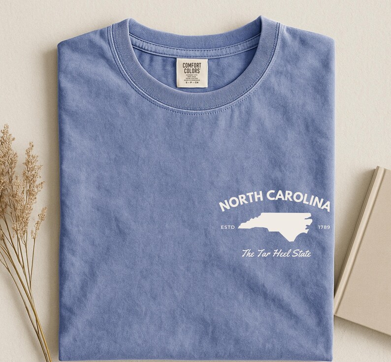 Shirt North Carolina Comfort Colors, vintage T-shirt met teerhak afbeelding 10