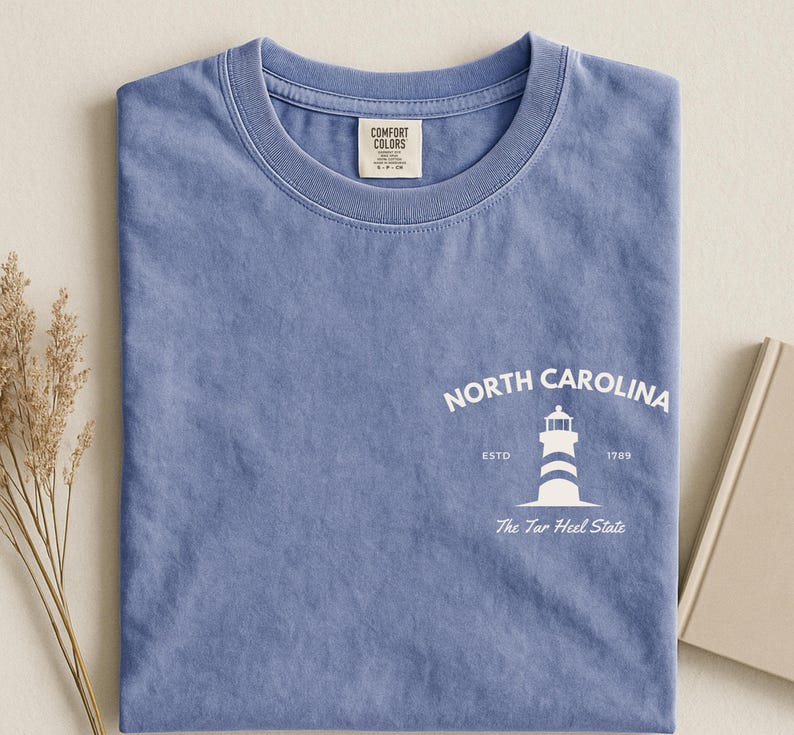 North Carolina Comfort Colors Vintage Tar Heel State T-Shirt image 1