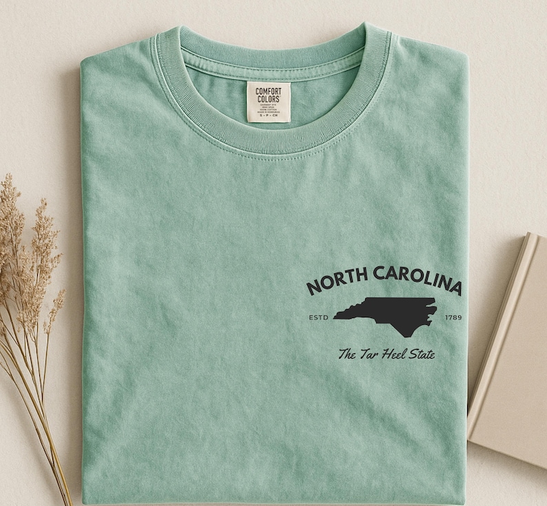 Shirt North Carolina Comfort Colors, vintage T-shirt met teerhak afbeelding 1
