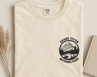 Grand Teton Comfort Colors Shirt, Vintage National Park Mountain Graphic Tee