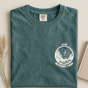 Zion Comfort Colors-skjorta, vintage-tröja med grafisk design från National Park bild 8
