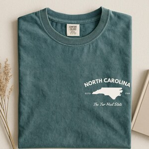 Shirt North Carolina Comfort Colors, vintage T-shirt met teerhak afbeelding 9