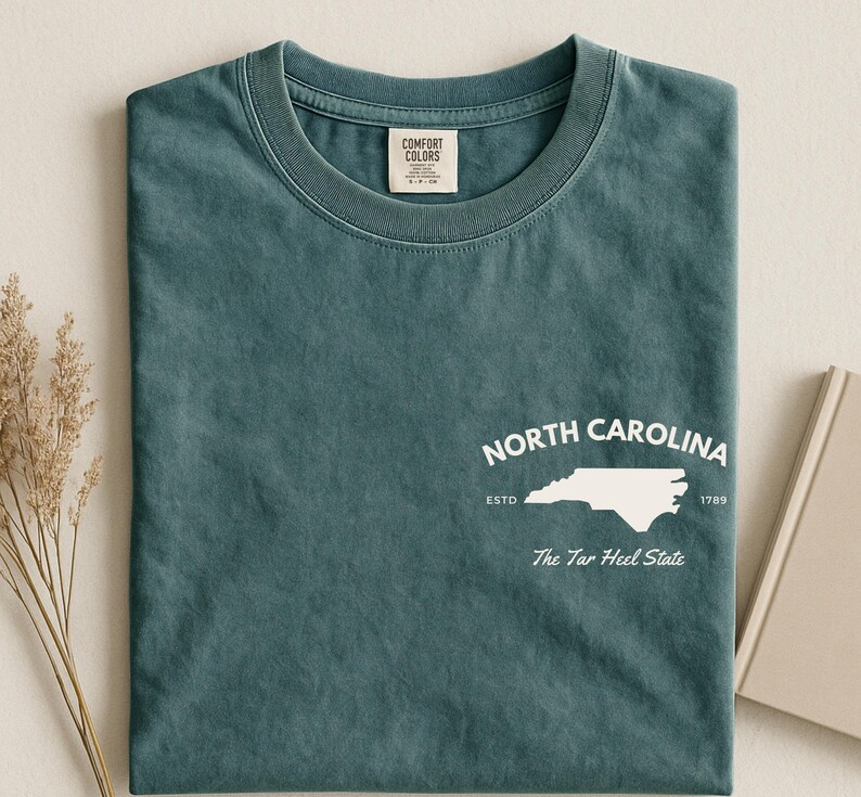 Shirt North Carolina Comfort Colors, vintage T-shirt met teerhak afbeelding 9
