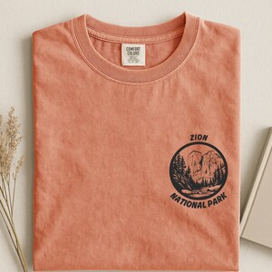 Zion Comfort Colors-skjorta, vintage-tröja med grafisk design från National Park bild 10