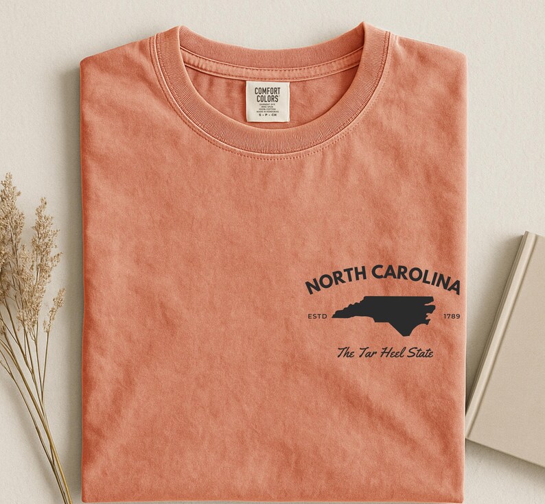 Shirt North Carolina Comfort Colors, vintage T-shirt met teerhak afbeelding 11