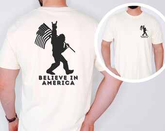Sasquatch Comfort Colors Patriotic USA Shirt, Bigfoot Tee