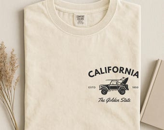 Koszulka California Comfort Colors, koszulka z grafiką Golden State Vintage Truck